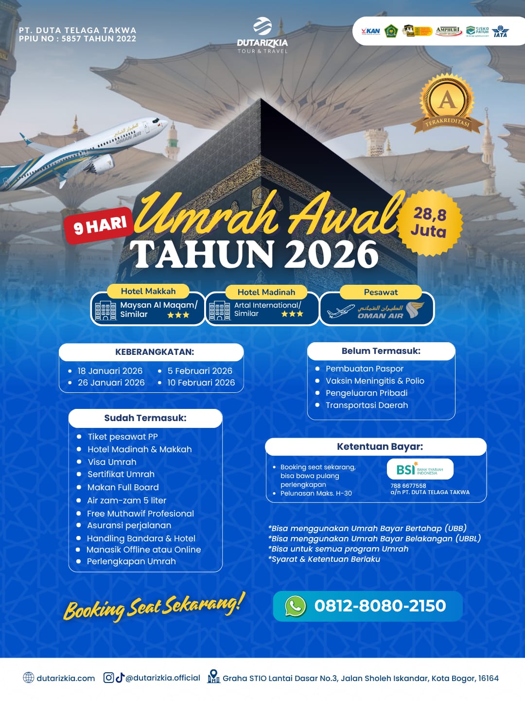 UMRAH AWAL TAHUN 2026 - 9  HARI